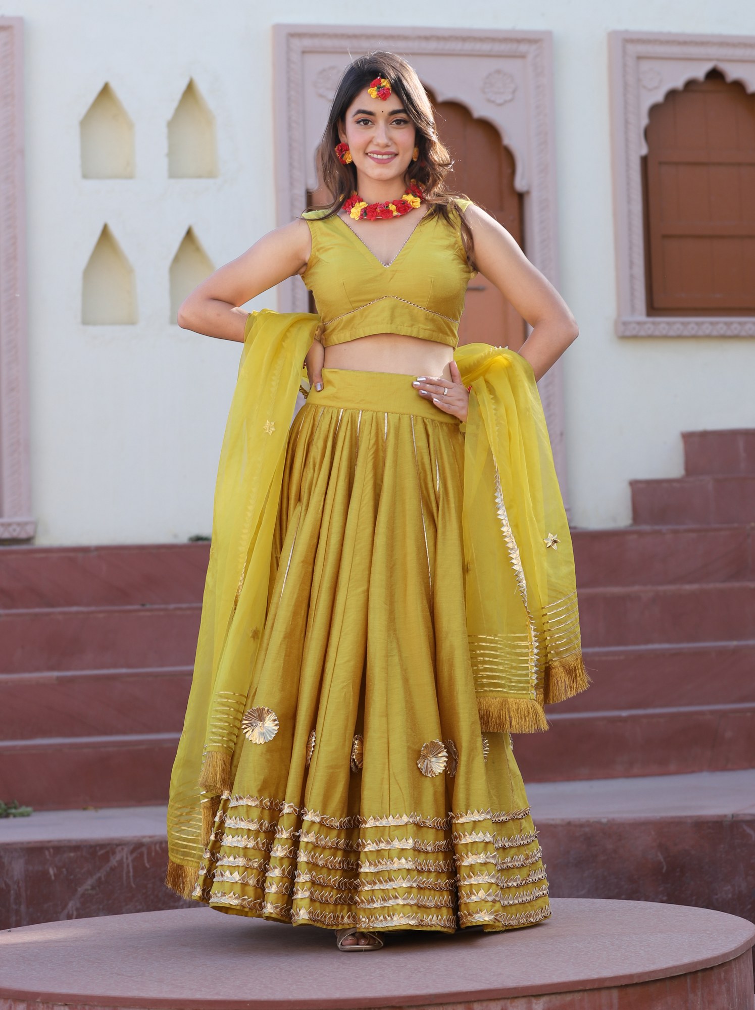 Jaipuri Banarasi Silk Plus Size Lehenga Choli For Wedding -81499923